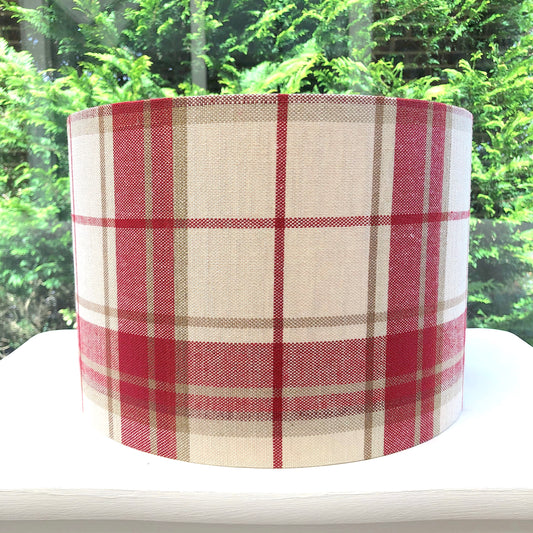 Highland Cranberry Check Lampshade