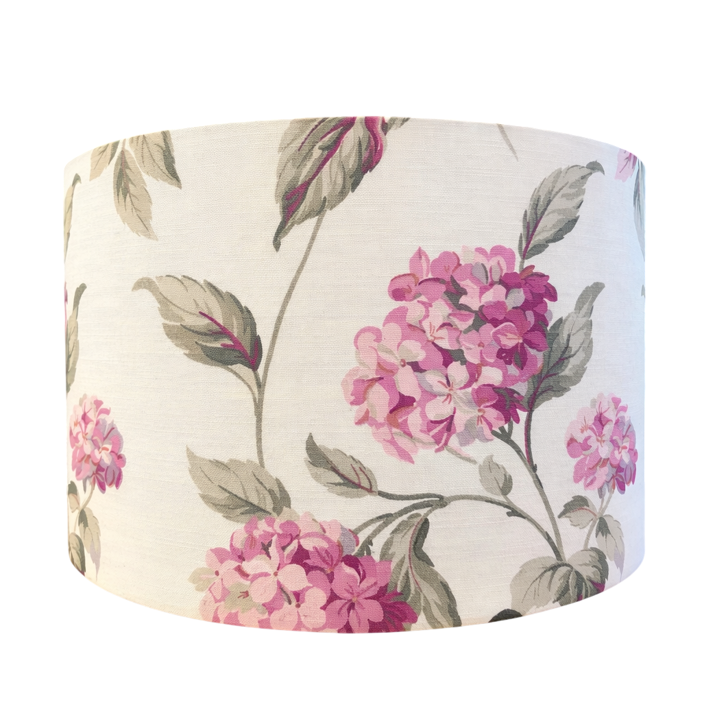 Laura Ashley Hydrangea Lampshade Pink Mauve Deep Red colours