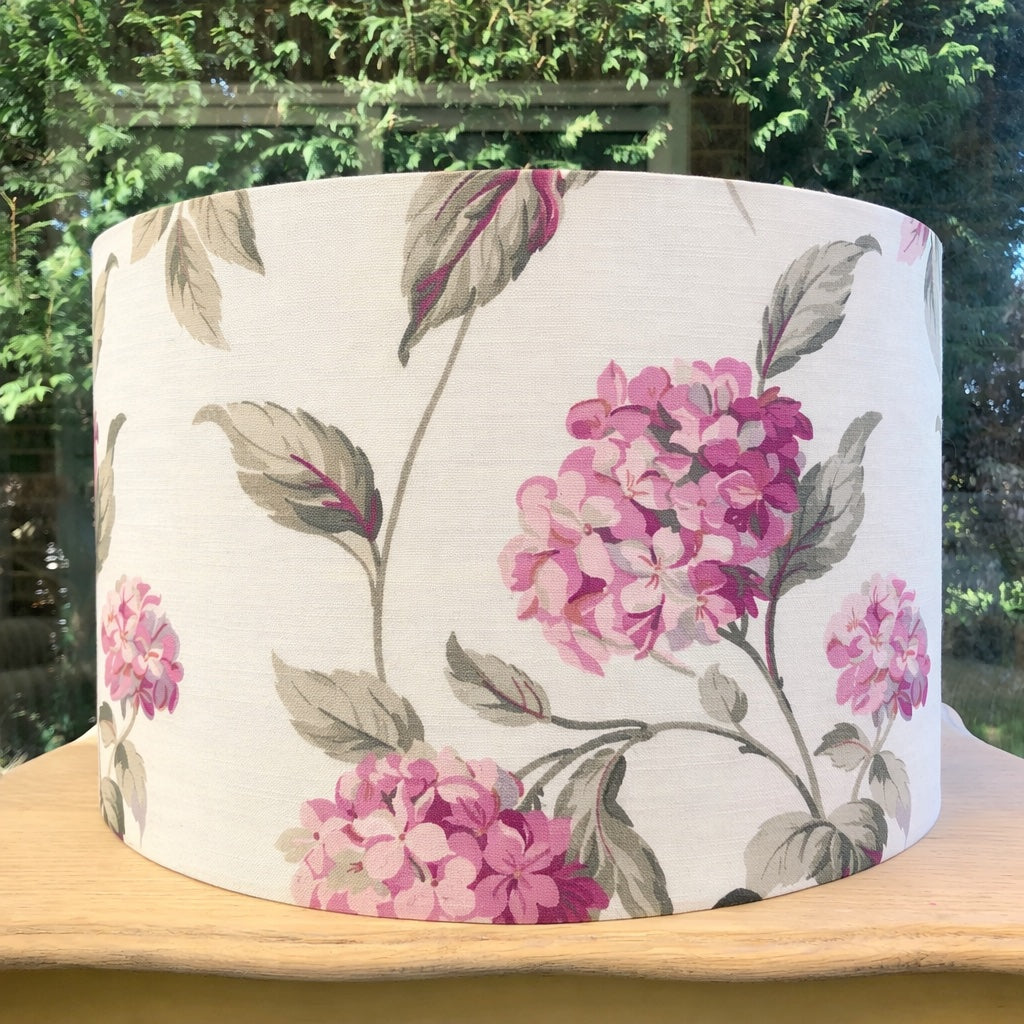 Laura Ashley Hydrangea Lampshade Pink Mauve Deep Red colours