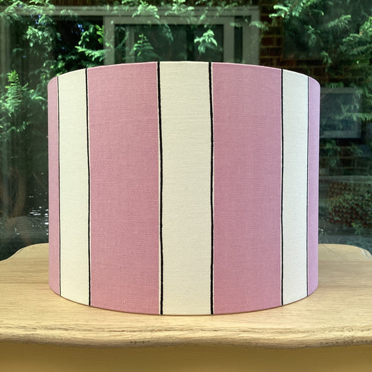 Parisian Pink Striped  Lampshade – Breakfast at Tiffany’s Inspired Vintage Chic Lighting