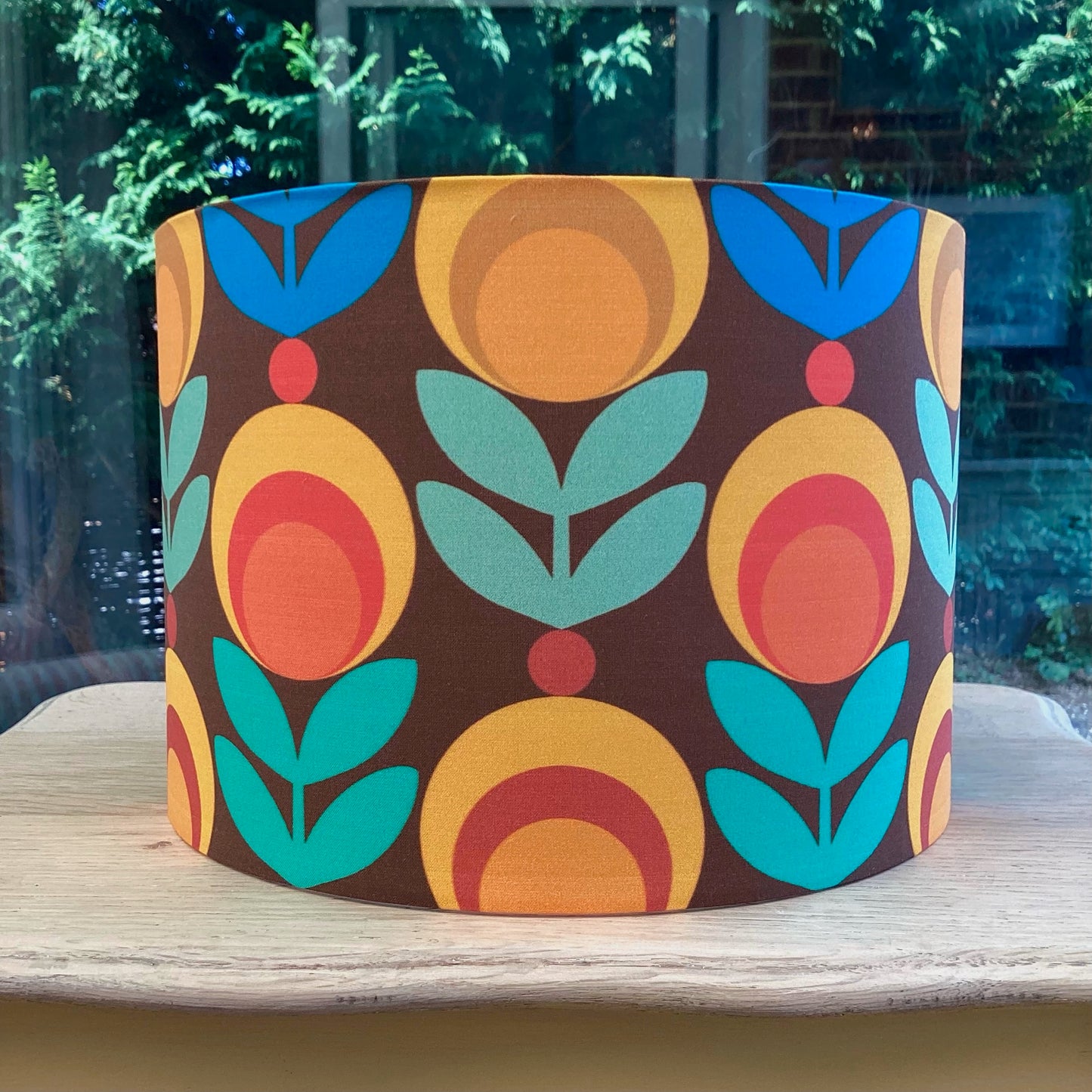Retro Lampshade (60s 70s Mid Century MCM) Floral