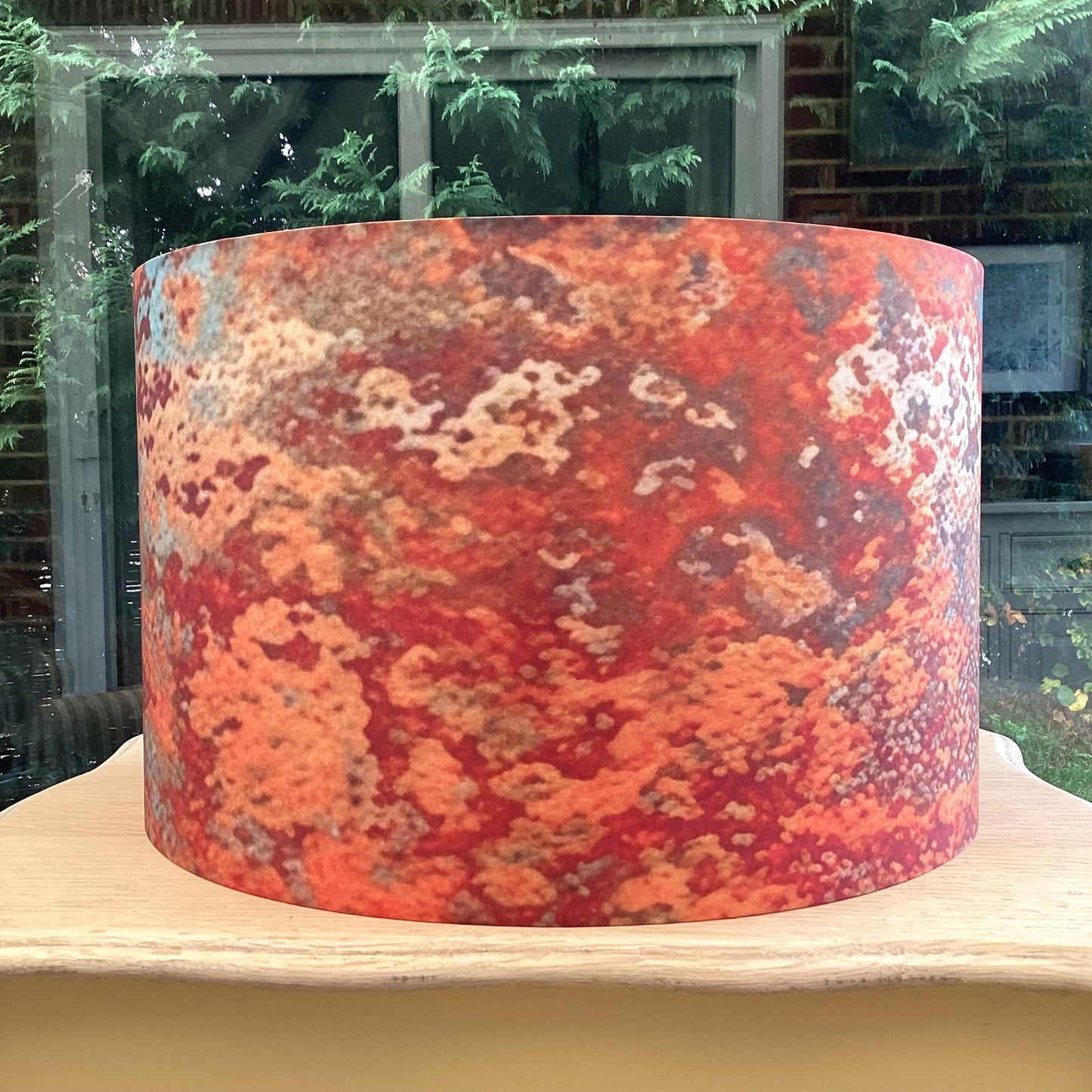 Rust Distressed Copper Teal Lampshade