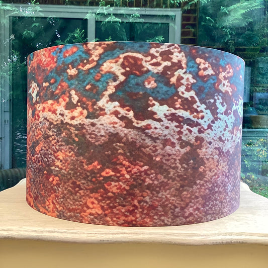 Rust Distressed Copper Teal Lampshade