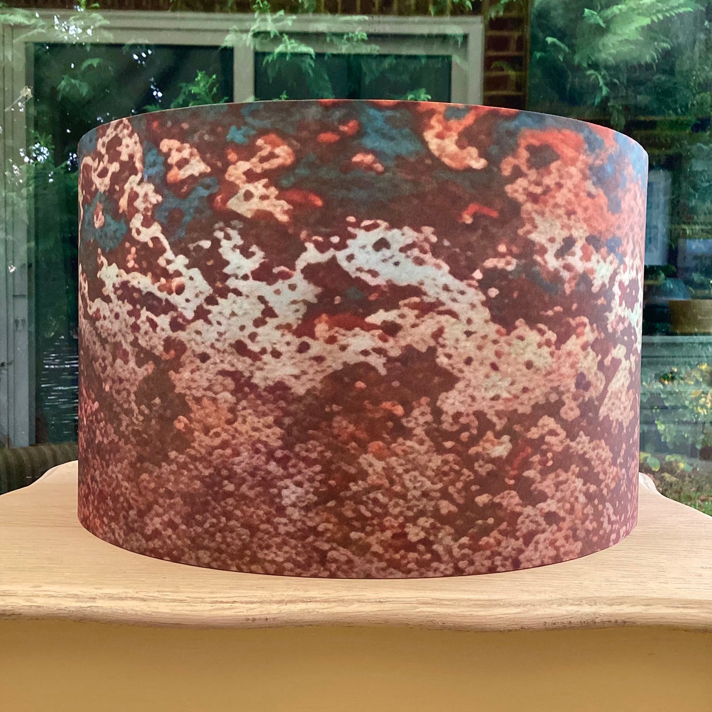 Rust Distressed Copper Teal Lampshade