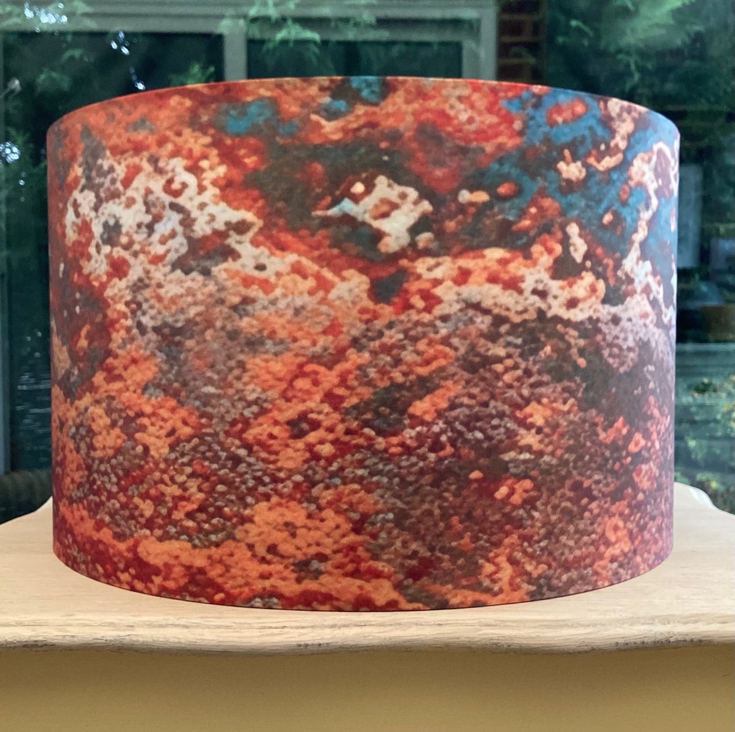 Rust Distressed Copper Teal Lampshade