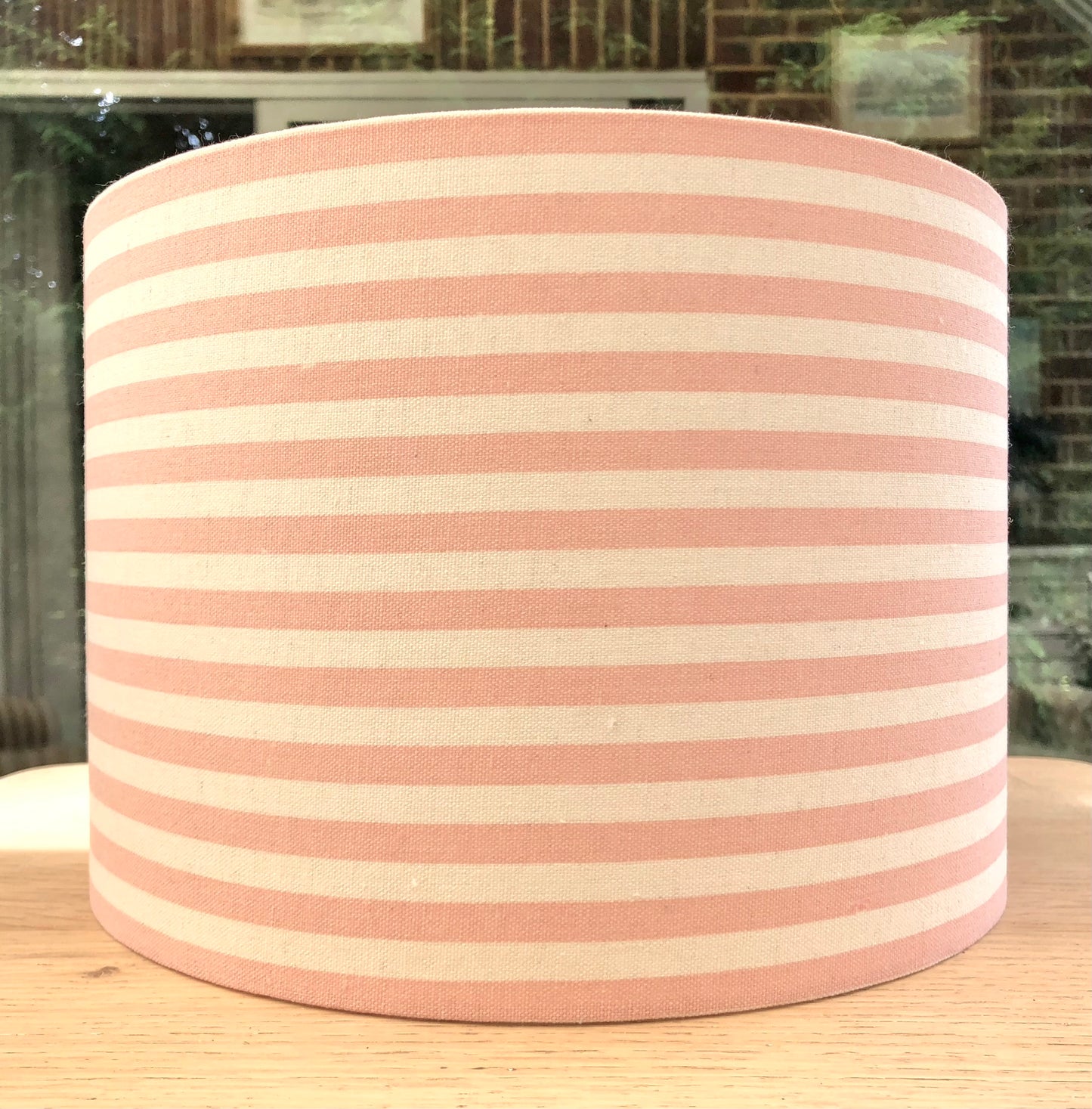 Blush Pink Horizontal Stripe Lampshade