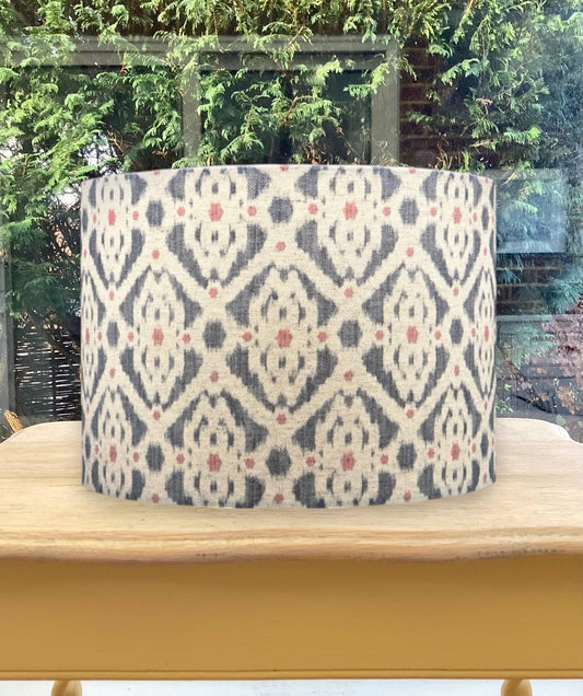 Blue Pink White Ikat Lampshade