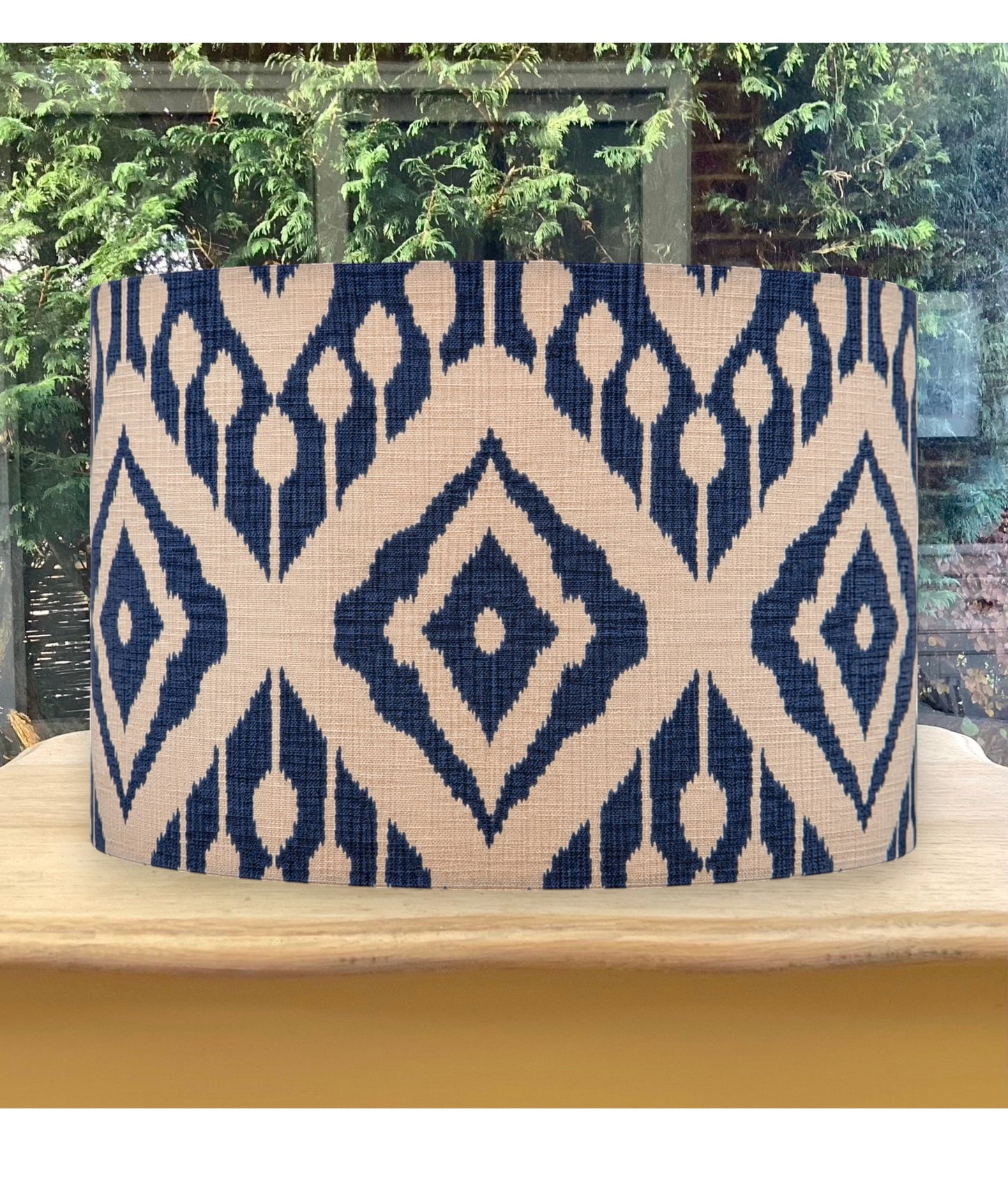 Marrakesh Navy Ikat Lampshade / Ceiling Shade