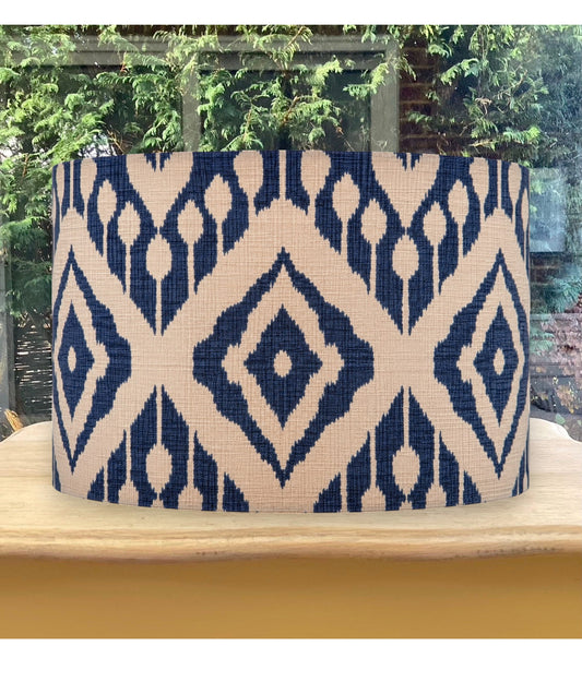 Marrakesh Navy Ikat Lampshade / Ceiling Shade