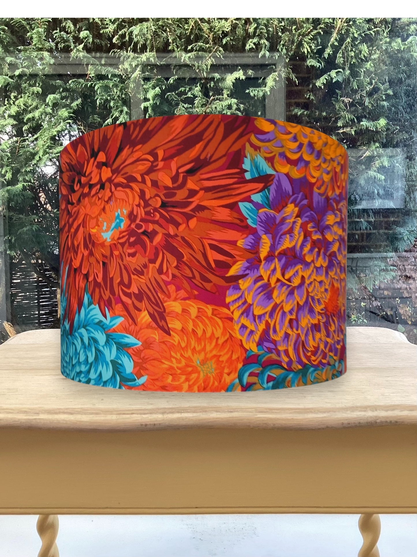Bright Floral Japanese Chrysanthemum Kaffe Fassett Lampshade Orange Autumn