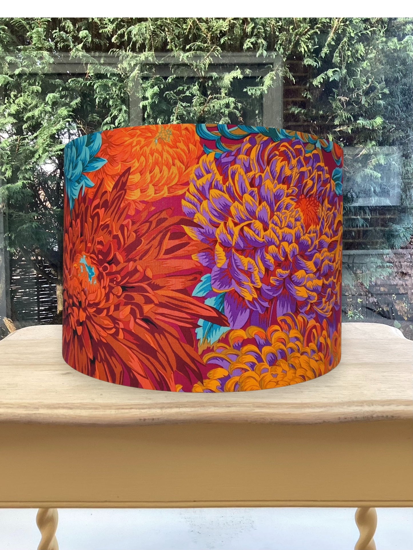 Bright Floral Japanese Chrysanthemum Kaffe Fassett Lampshade Orange Autumn