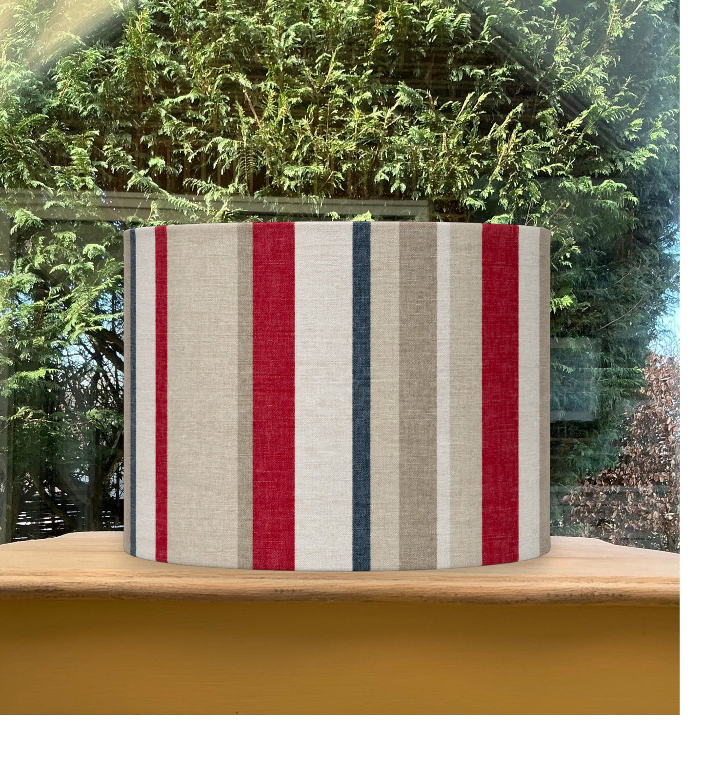 Laura Ashley Ripley Stripe Cranberry Drum Lampshade