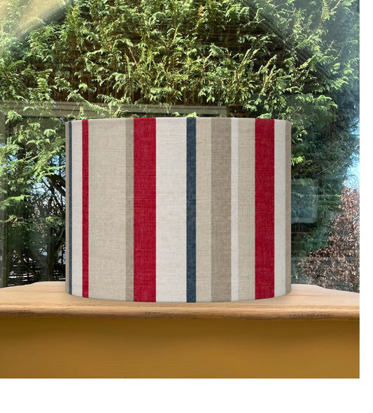 Laura Ashley Ripley Stripe Cranberry Drum Lampshade
