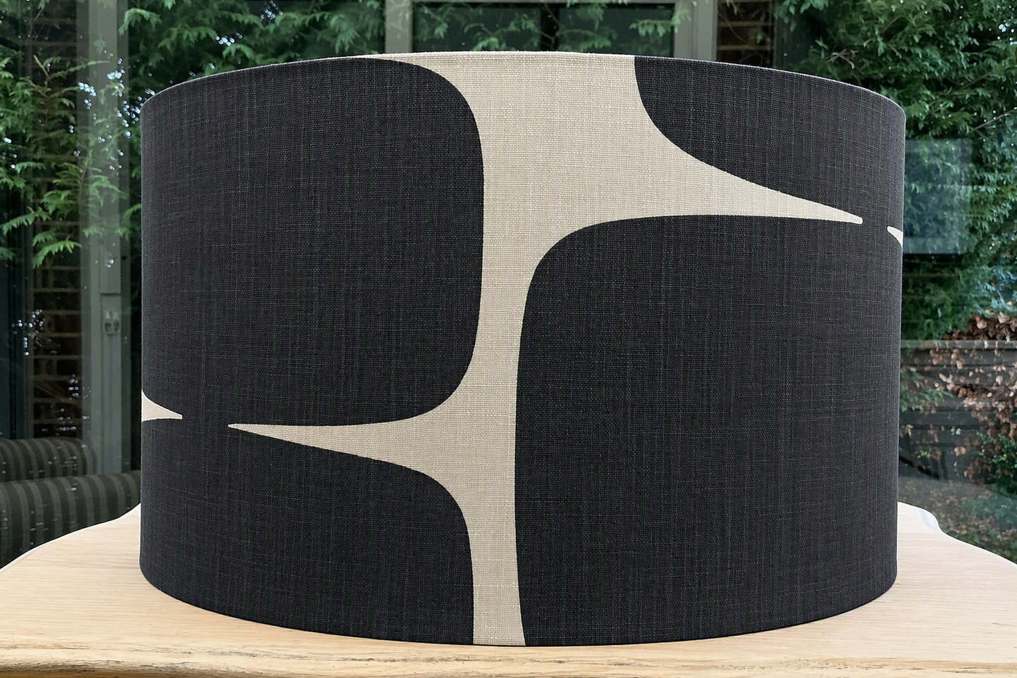 Modern Scandinavian Scion Lohko Lampshade - Black & Cream Designer Drum