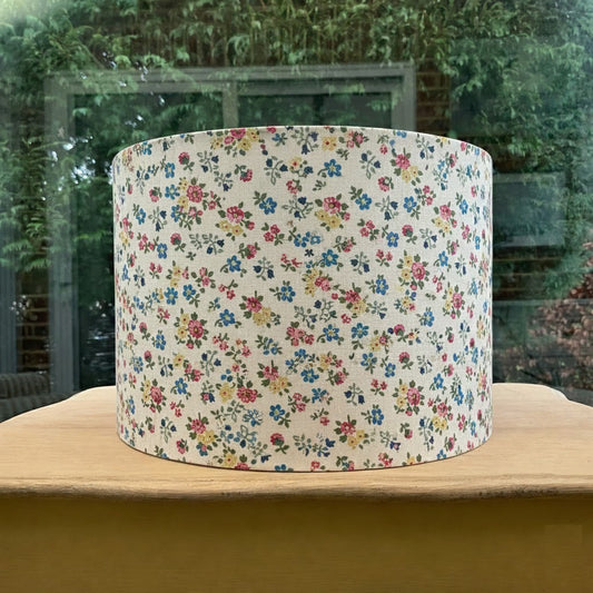 Mini Floral Drum Lampshade | Cream Ditsy Flower Print