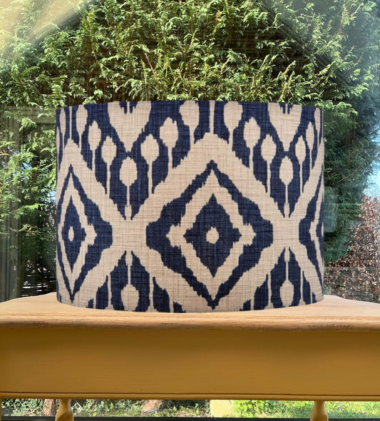 Marrakesh Navy Ikat Lampshade / Ceiling Shade