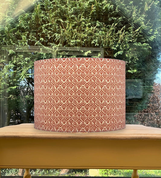 Nexara Burnt Orange Beige Geometric Lampshade
