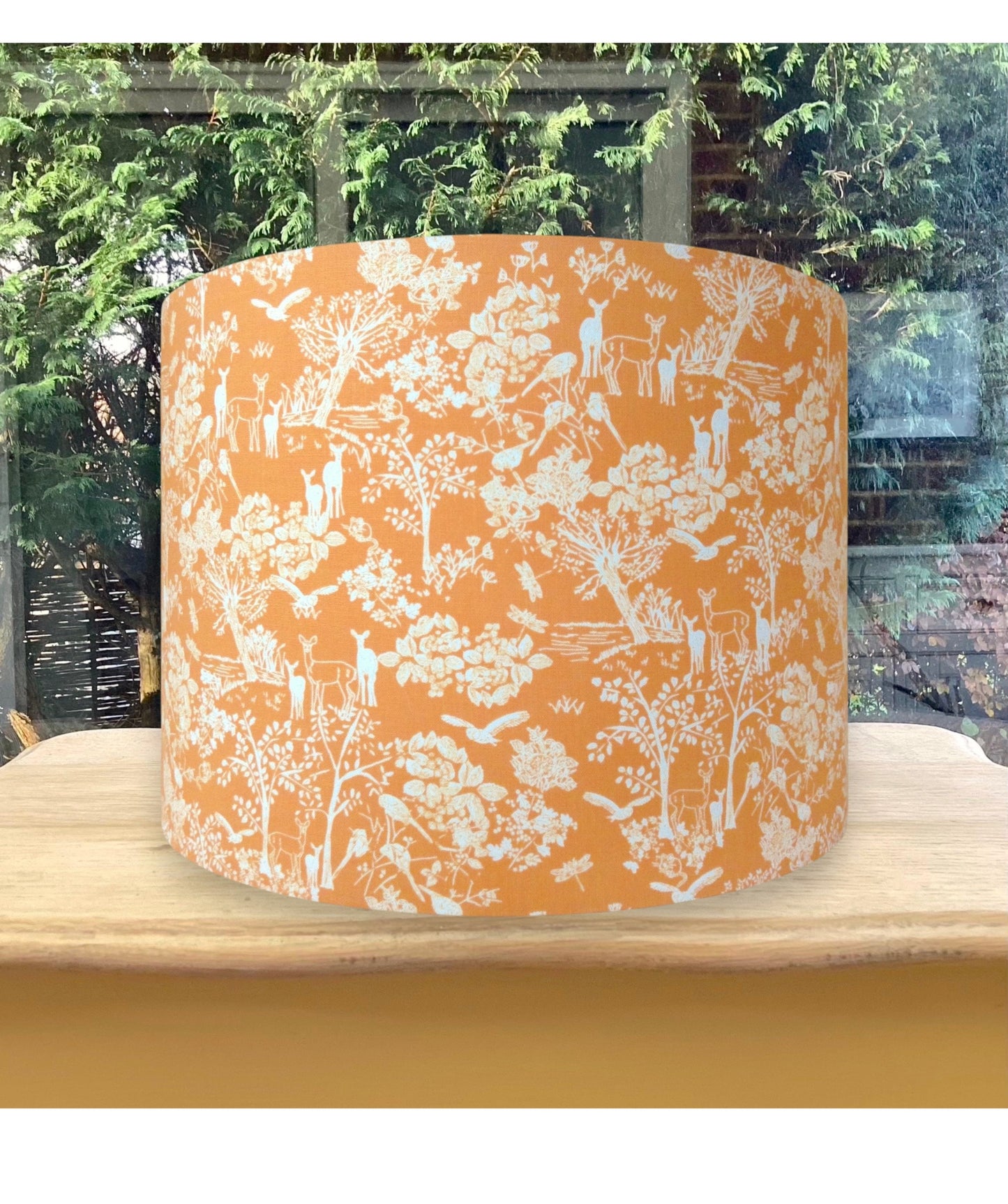 Orange Woodland Toile Lampshade