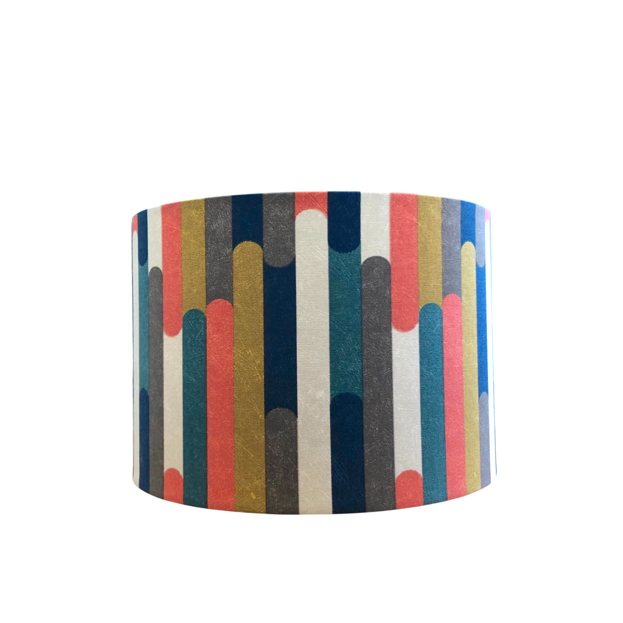 Modern Geometric Orange Green Navy Capsule Drum Lampshade