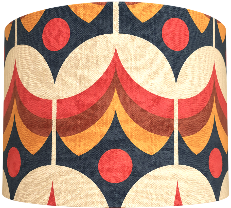 Retro Orange Geometric Lampshade