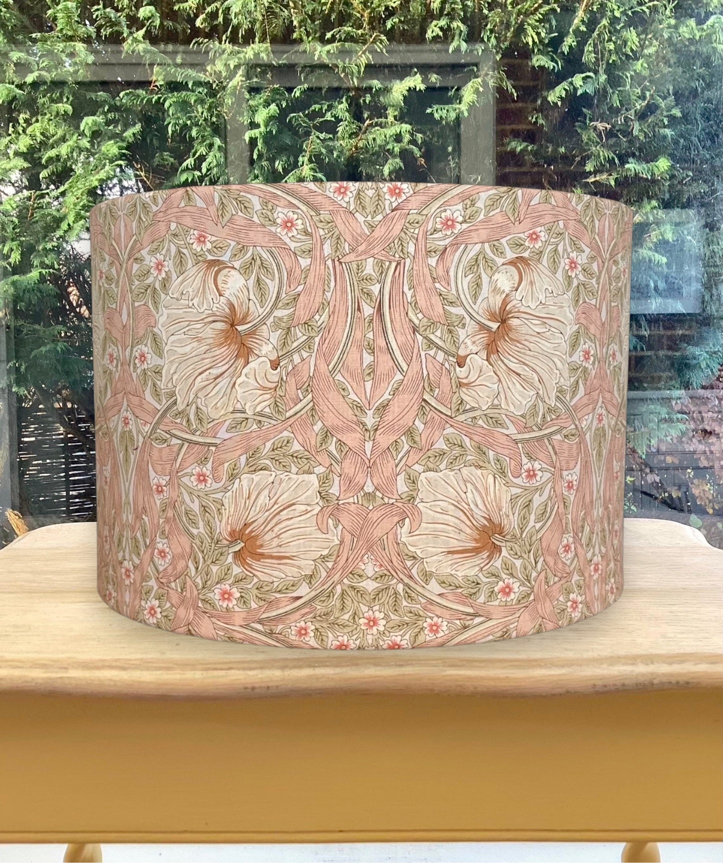 William Morris Pimpernel Lampshade – Elegant Floral Motif in Blush & Sage