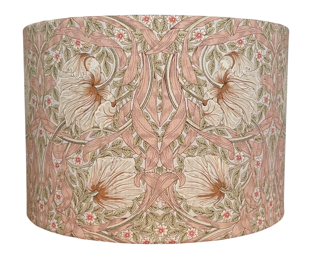 William Morris Pimpernel Lampshade – Elegant Floral Motif in Blush & Sage