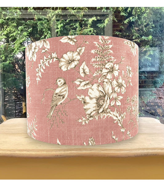 Rose Pink Toile Bird Floral Lampshade