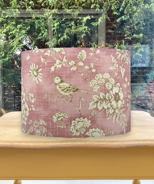 Rose Pink Toile Bird Floral Lampshade