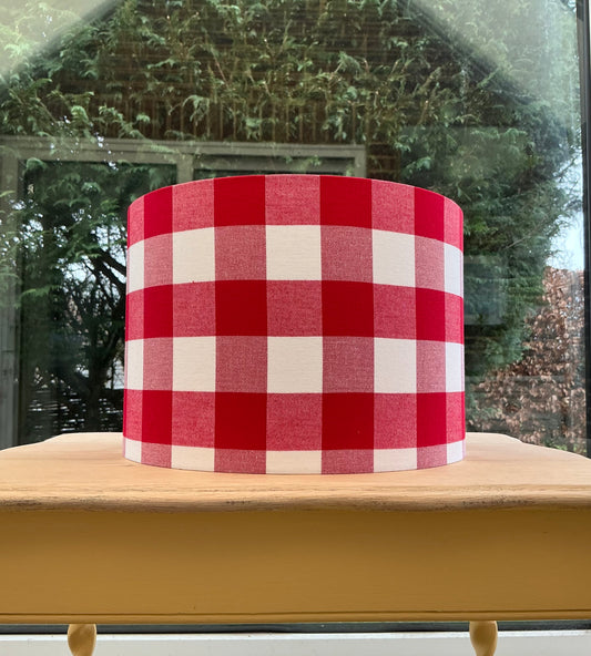 Red Gingham Lampshade