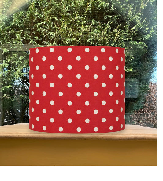 Red and White Polka Dot Cath Kidston Fabric Lampshade
