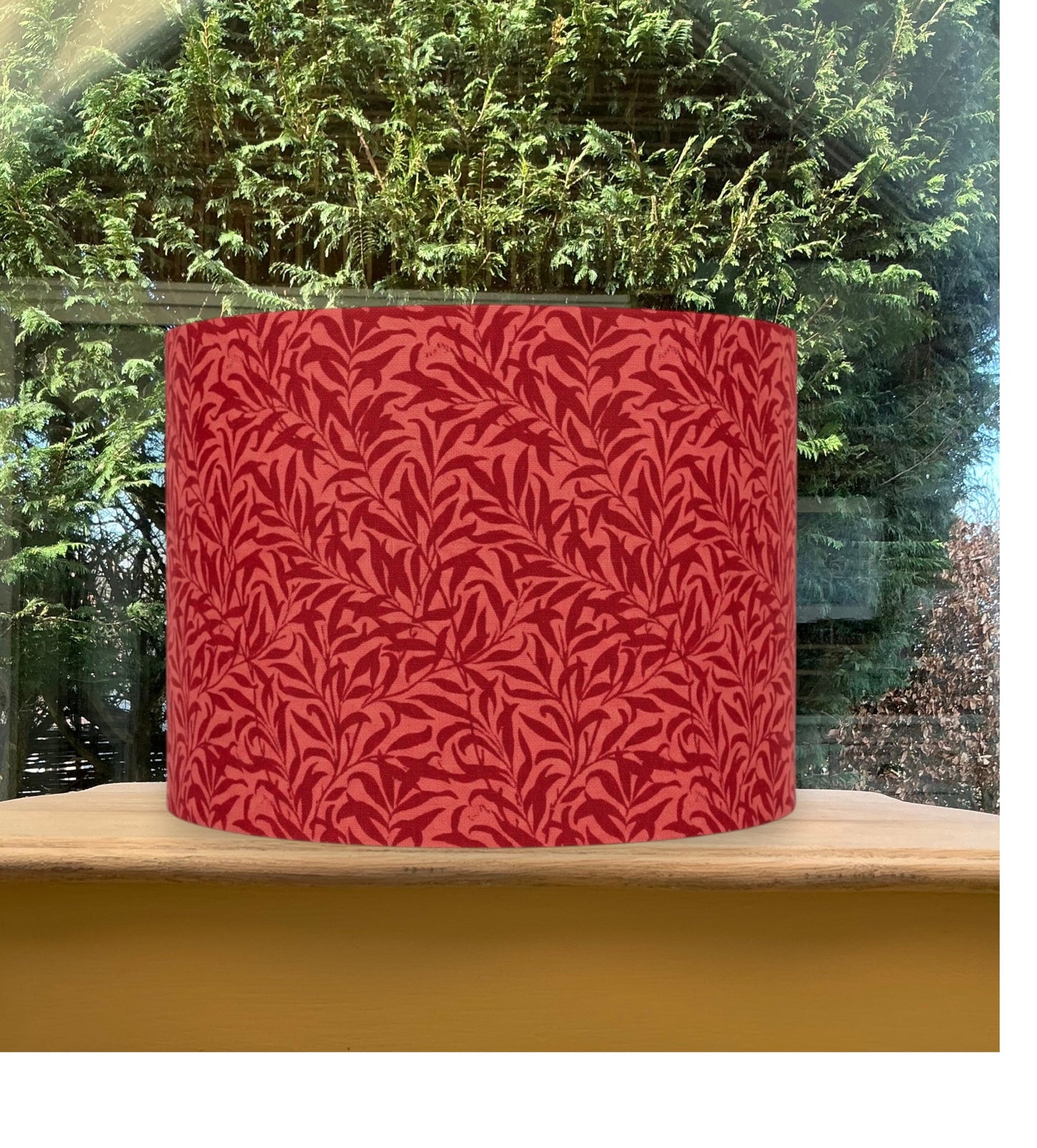 William Morris Willow Bough Red Drum Lampshade