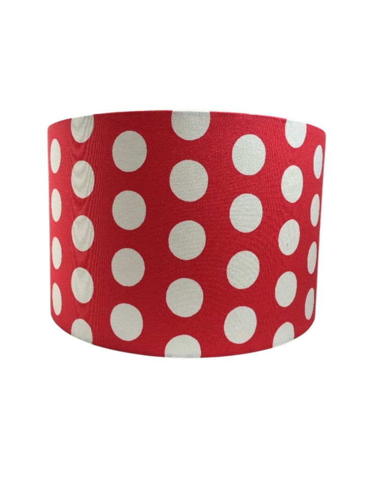 Red & White Polka Dot Drum Lampshade