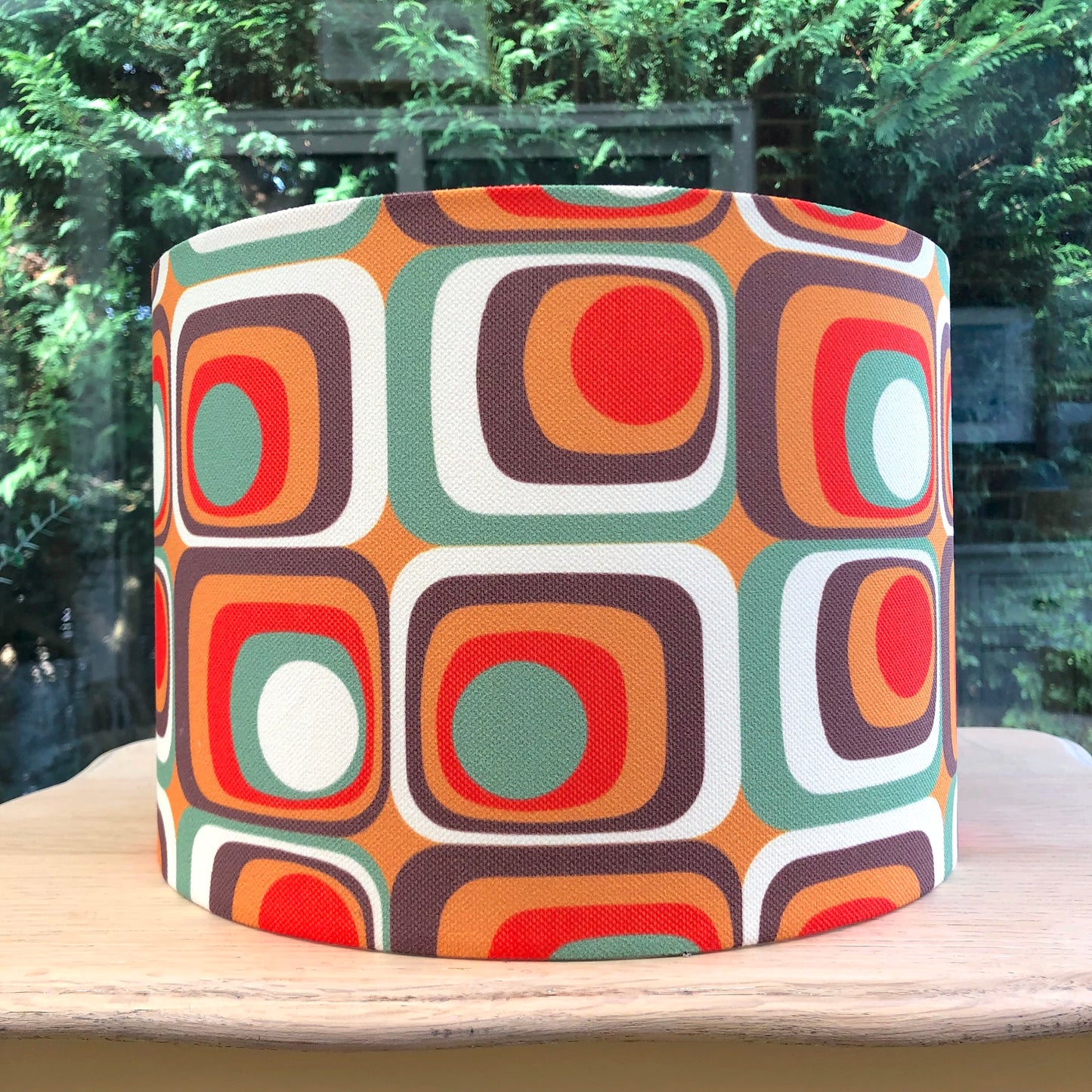 Retro Lampshade (60s 70s Mid Century MCM) with Large Pattern