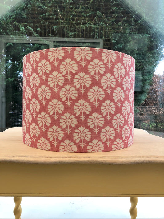 French Linen Lampshade with Rose Sprigs
