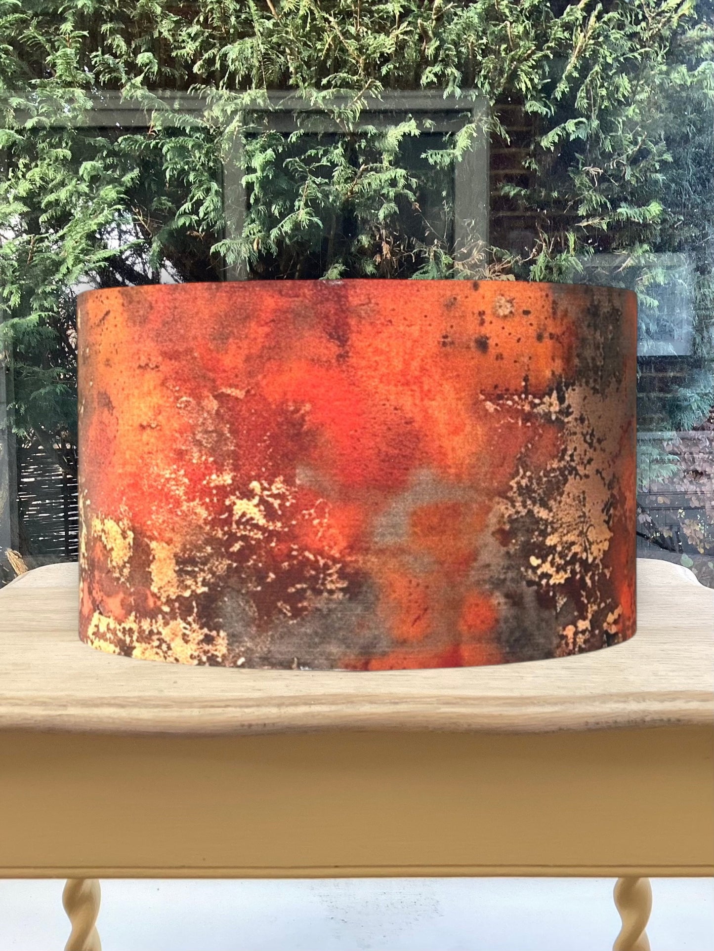 Rust Distressed Copper Teal Lampshade
