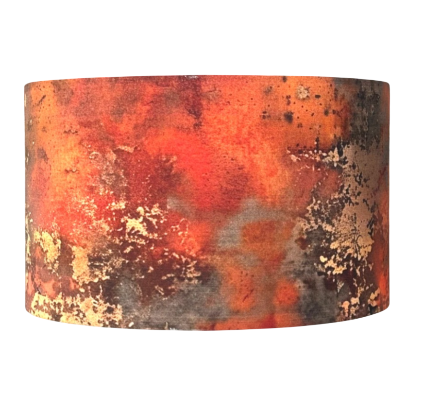 Rust Distressed Copper Abstract Lampshade / Ceiling shade