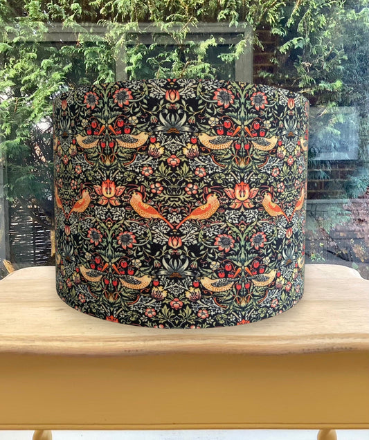William Morris Strawberry Thief Black Lampshade