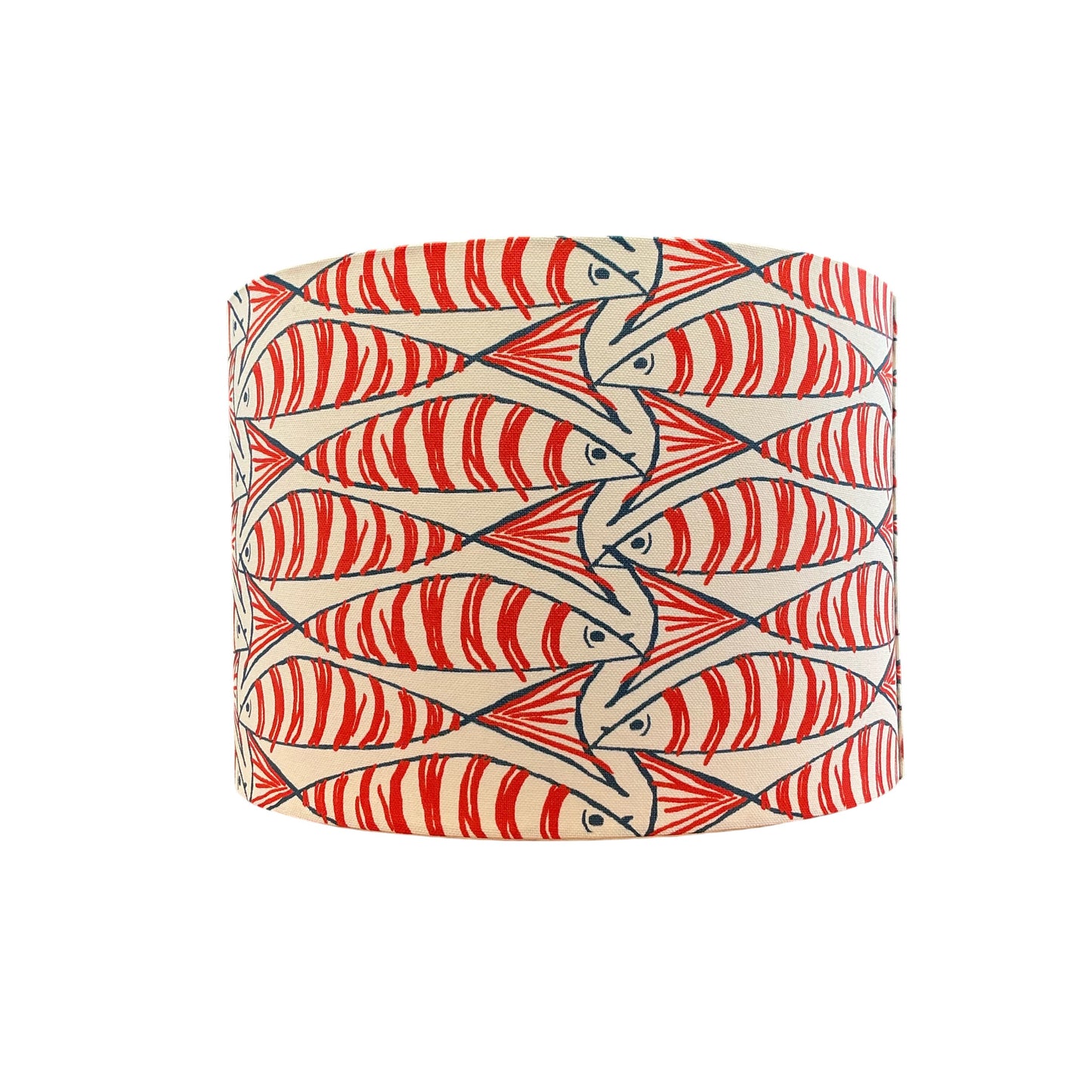 Coastal Nautical Orange & Blue Fish Drum Lampshade