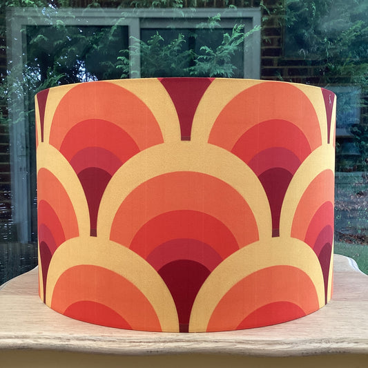 Retro Lampshade (60s 70s Mid Century MCM) Scallop Orange