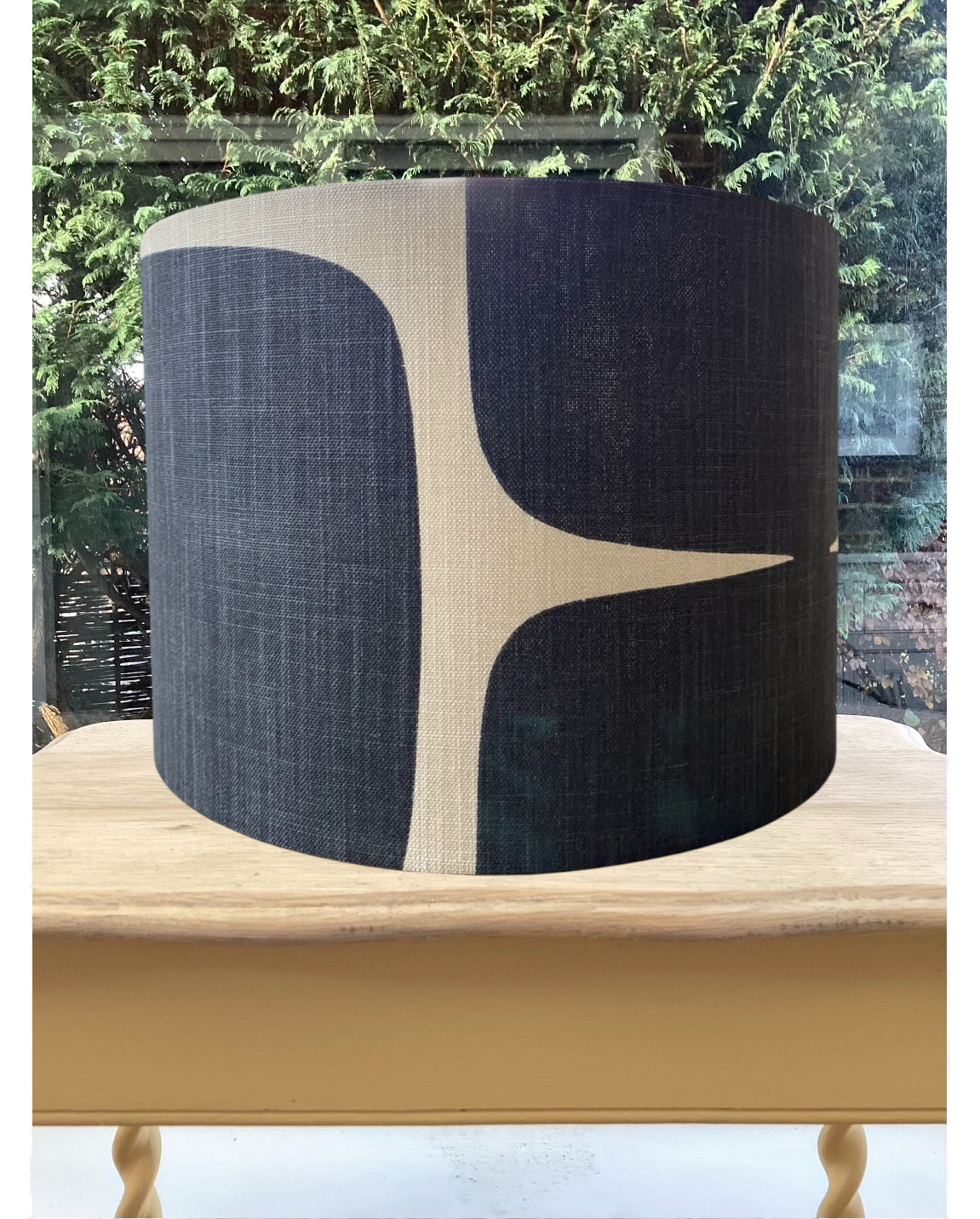 Modern Scandinavian Scion Lohko Lampshade - Black & Cream Designer Drum