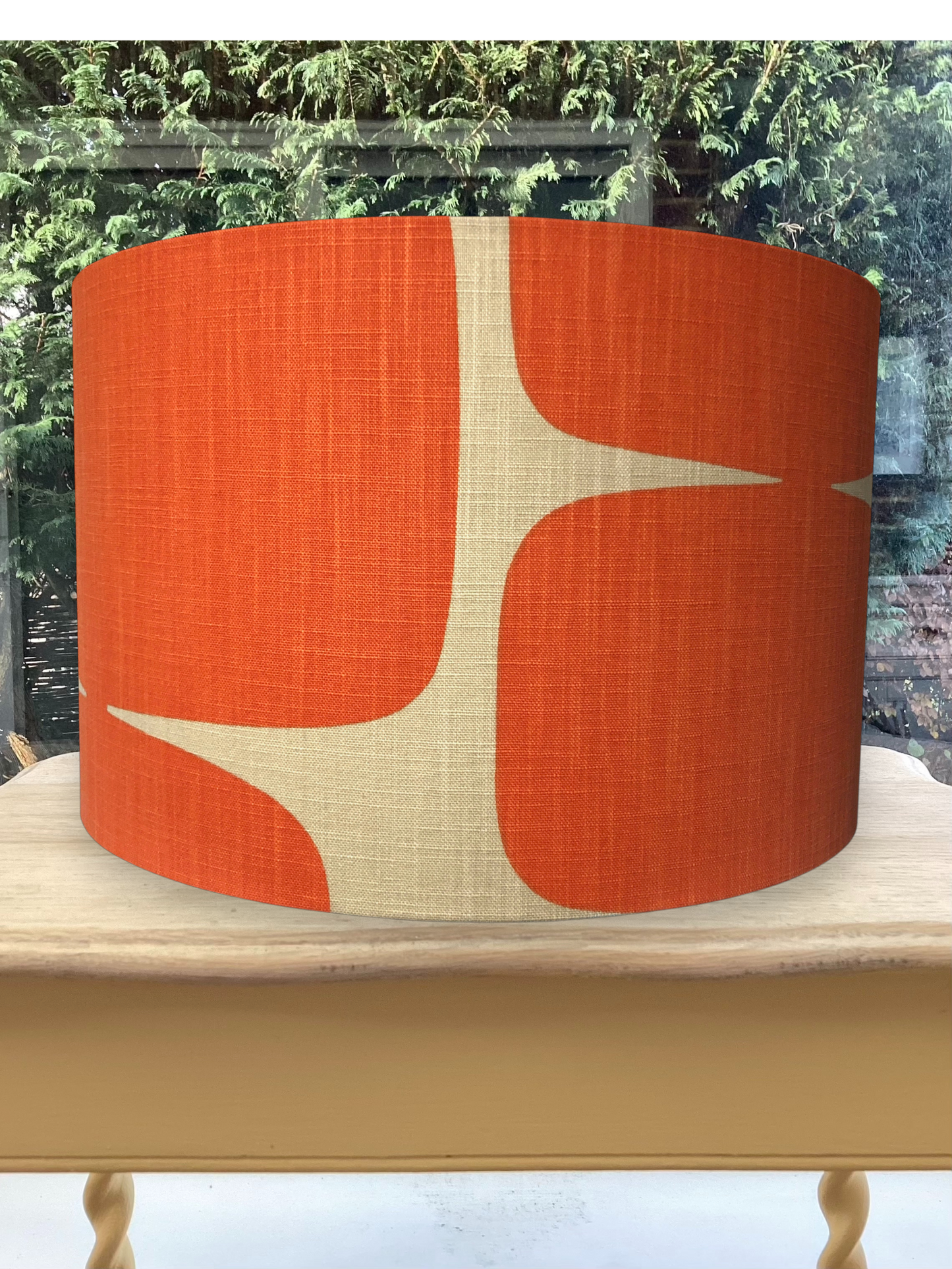 Modern Scandinavian Scion Lohko Lampshade - Orange & Cream Designer Drum