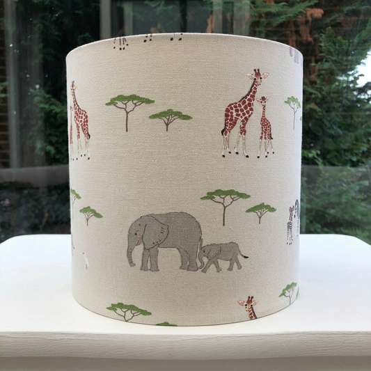 Safari Animals Giraffe & Elephant Nursery Lampshade