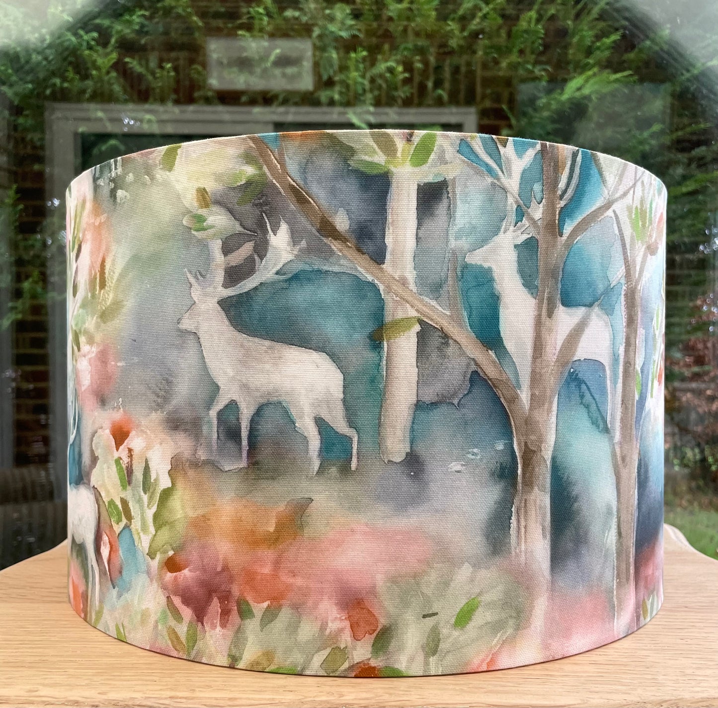 Stag and Forest Lampshade – Nature-Inspired Watercolour Voyage Maison