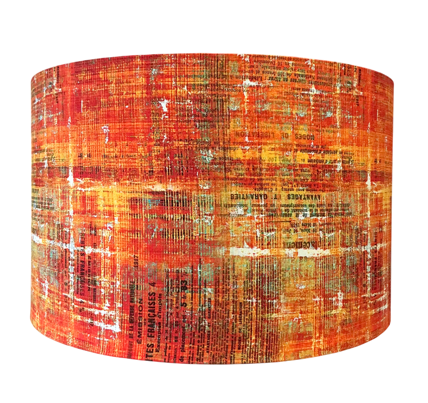 Orange Distressed Style Lampshade Rust Patina Tim Holtz