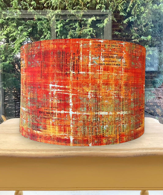 Orange Distressed Style Lampshade Rust Patina Tim Holtz