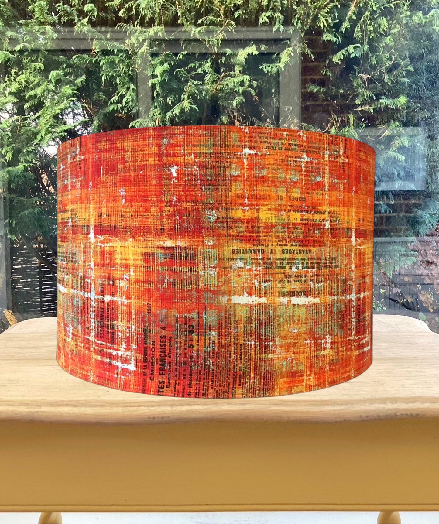 Orange Distressed Style Lampshade Rust Patina Tim Holtz