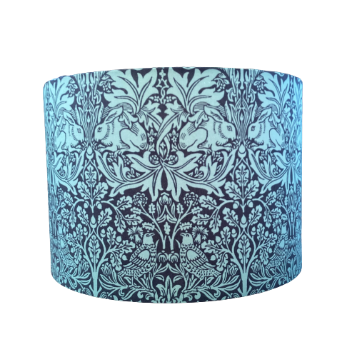 William Morris Brer Rabbit Lampshade in Blue Teal Colours