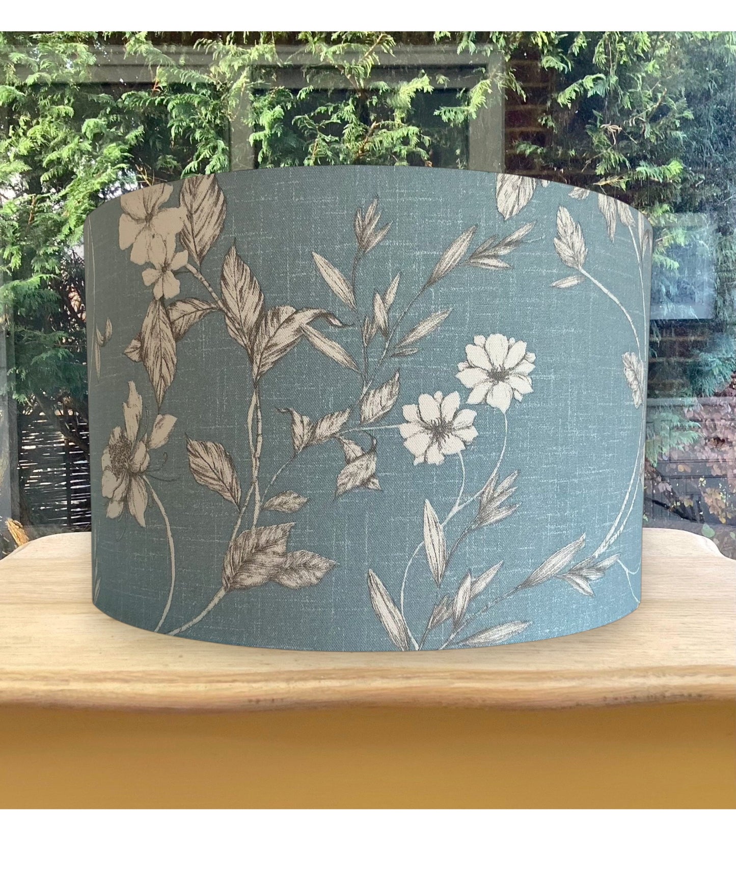 Etched Vine Wedgewood Blue Botanical Lampshade