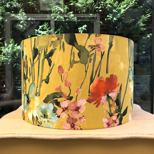 Wild Meadow Lampshade in Ochre Mustard Colours