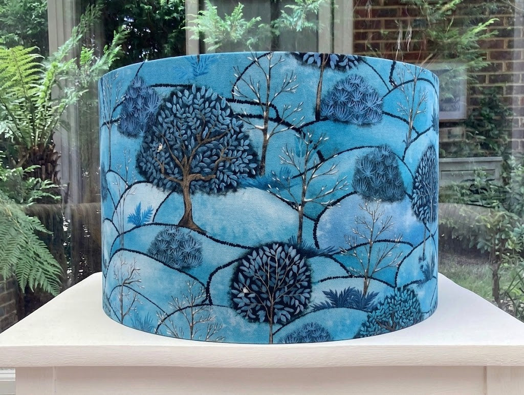 Blue Winter Trees Landscape Lampshade